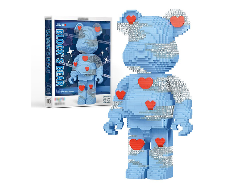 2630PCS Blue Love Building Block Bear