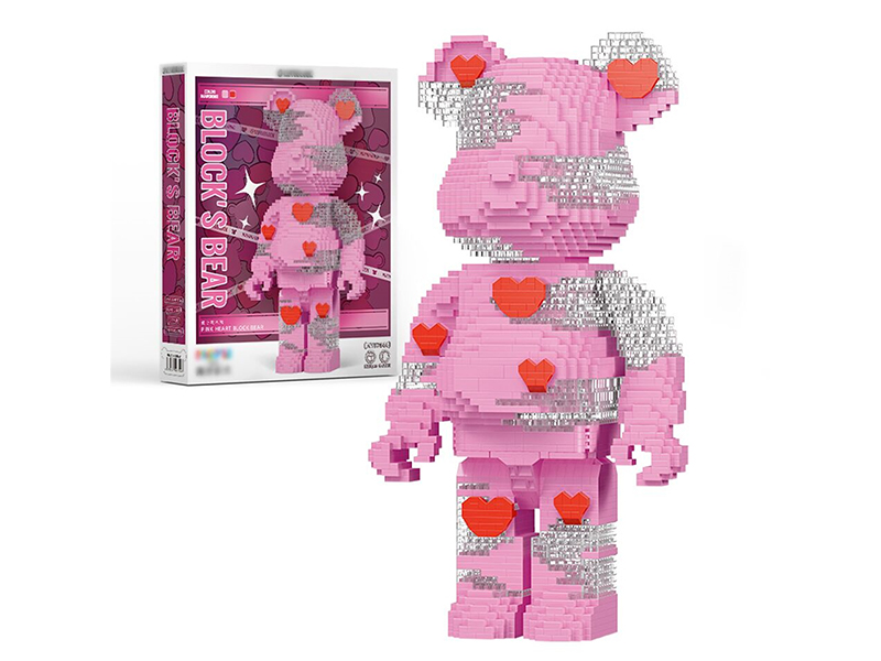 2630PCS Pink Love Building Block Bear