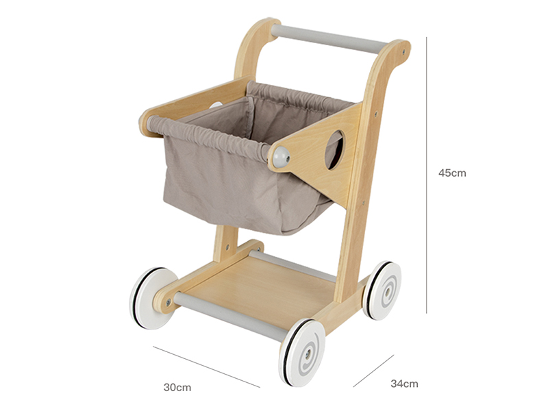 Wooden Shopping Cart (Grey)