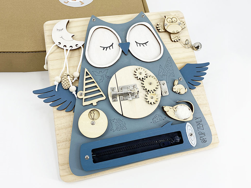 Wooden Owl Busy Board