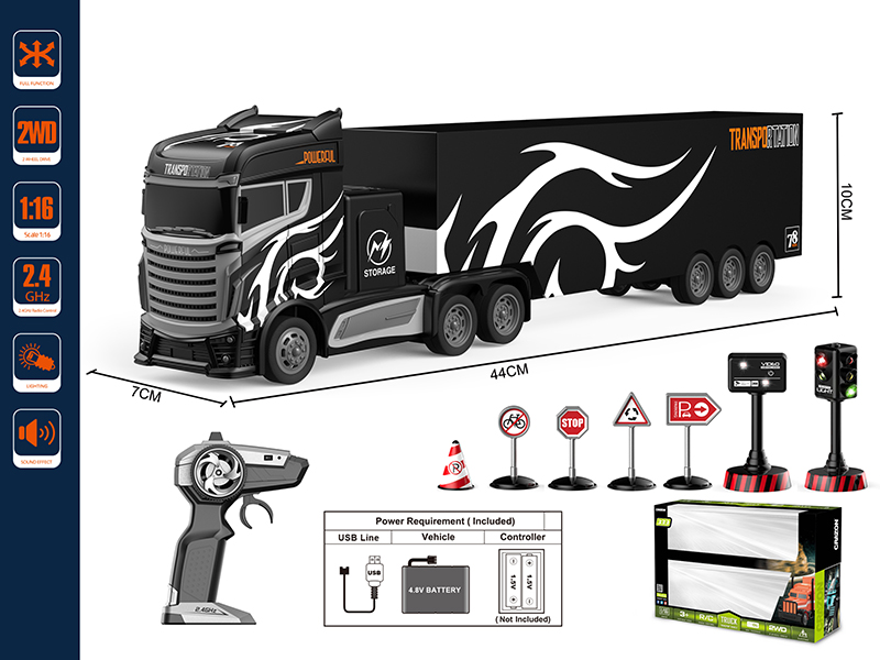 1:16 2.4G 4-Channel Remote Control Trailer