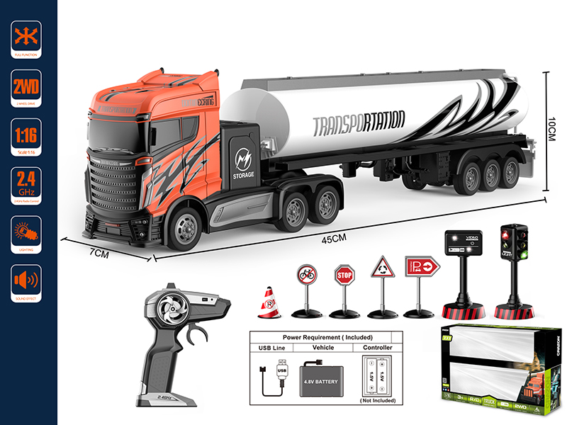 1:16 2.4G 4-Channel Remote Control Trailer