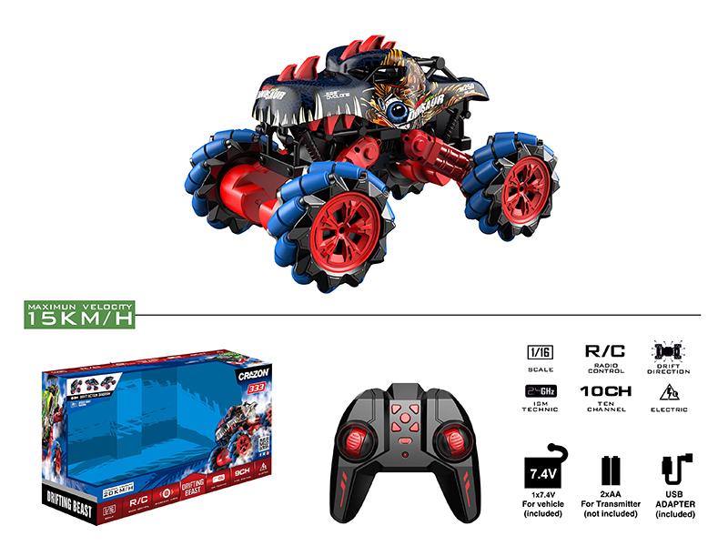 2.4G Remote Control Drift Dinosaur Stunt Car