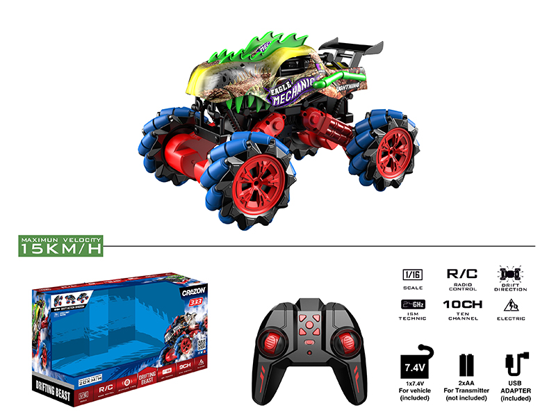 2.4G Remote Control Drift Dinosaur Stunt Car