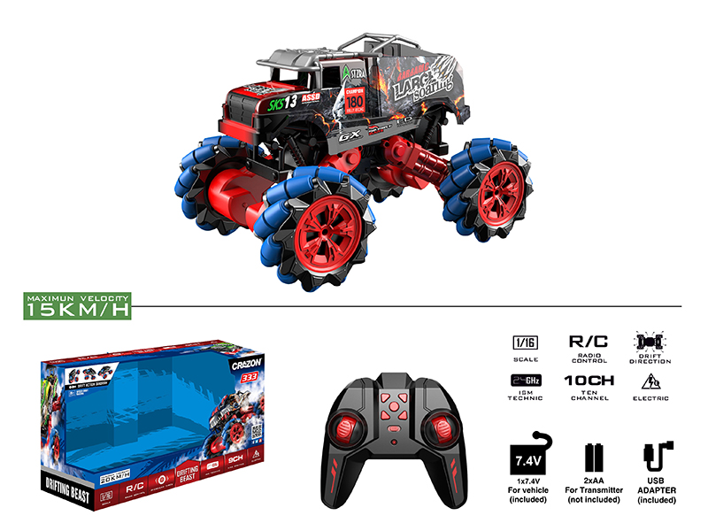 2.4G Remote Control Drift Dinosaur Stunt Car