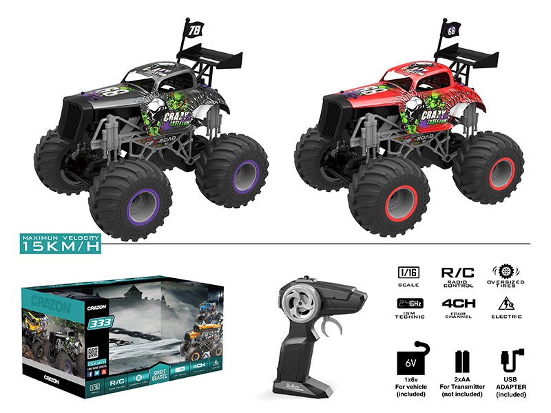 1:16 2.4G Remote Control Big Wheel Cross Country Car