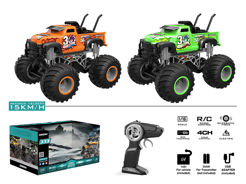 1:16 2.4G Remote Control Big Wheel Cross Country Car