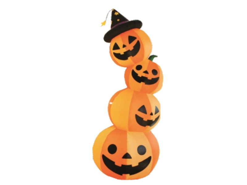 240CM Inflatable Pumpkin Stacks, With 4 LED Lights, Fan And Adaptor