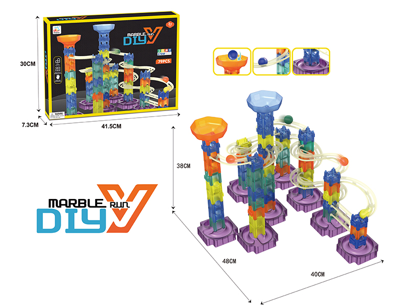 79PCS Diy Ball Track Puzzle Assembly Building Block