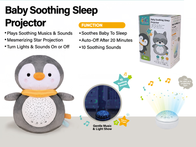 Baby Soothing Sleep Projector Penguin (Light And Music)