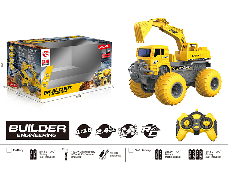 1:16 Remote Control Big Wheel Off-Road Engineering Truck(Included Battery)