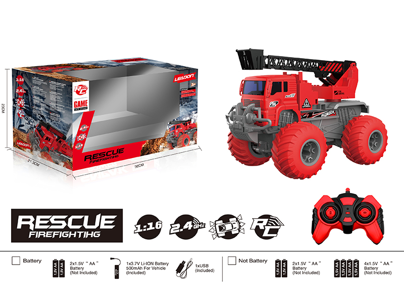 1:16 Remote Control Big Wheel Off-Road Fire Engine(Included Battery)