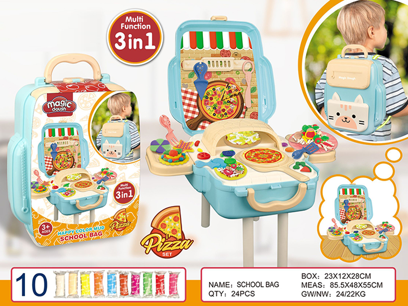 Pizza Themed Schoolbag Colored Mud