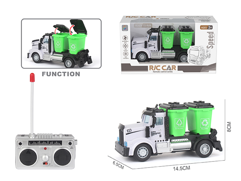 R/C 4CH Sanitation Garbage Can Truck (Long Head)