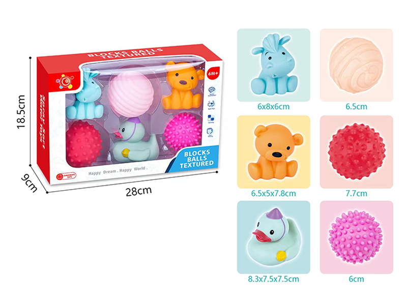 6PCS Soft Rubber Animal Kneading Ball Toy