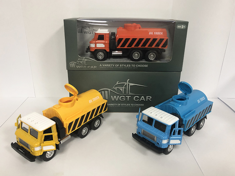 Pull Back Oil Tank Truck With Light And Sound,The Door Can Opened