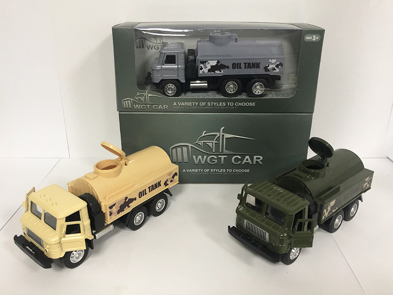 Pull Back Military Oil Tank Truck With Light And Sound,The Door Can Opened