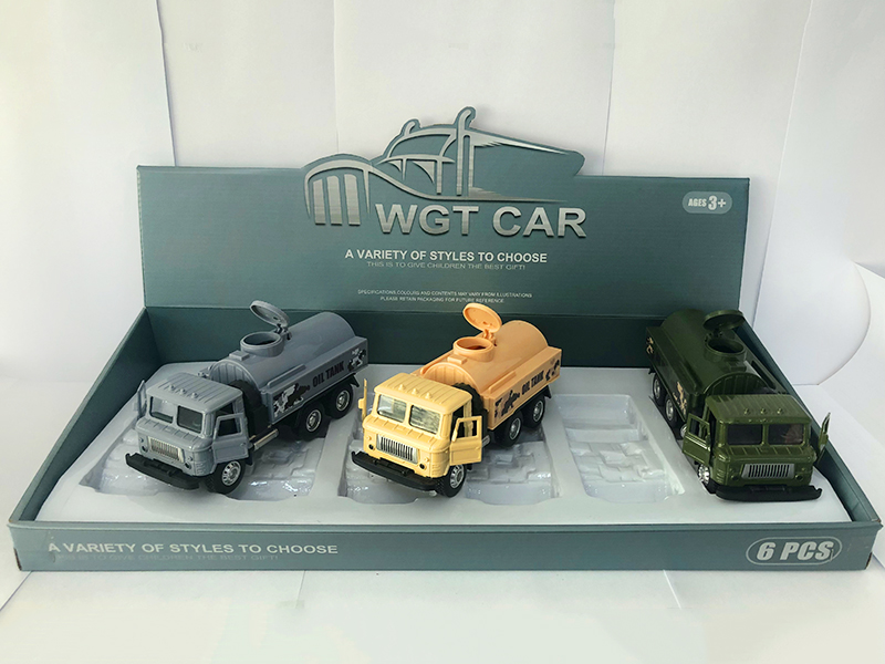 Open Doors Pull Back Military Oil Tank Truck With Light And Sound