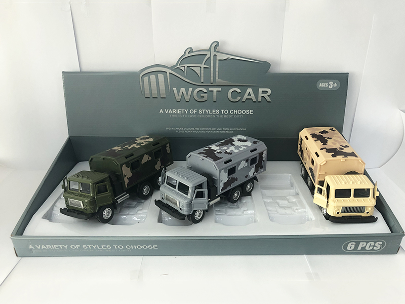 Open Doors Pull Back Military Medical Truck With Light And Sound 6pcs