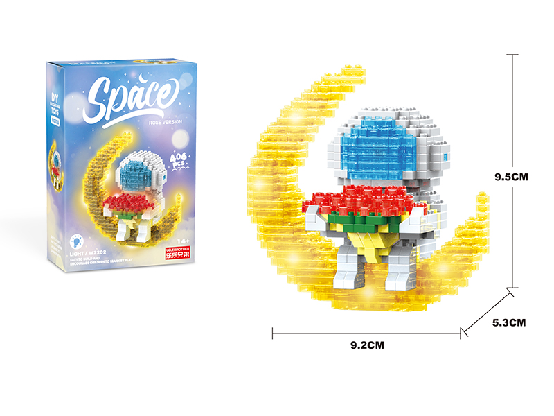 Micro Particle Building Blocks - Rose Astronaut With Light 406pcs