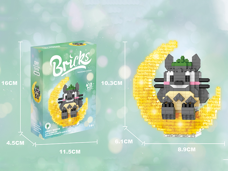 Micro Particle Building Blocks - Moon Fat Cat With Light 412PCS