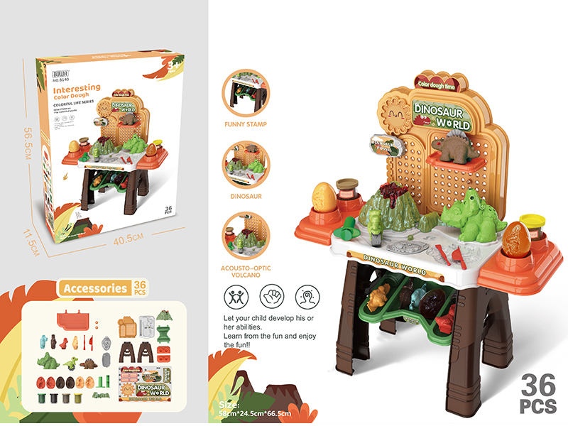 Dinosaur Color Clay Table With Light And Sound