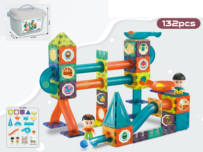 Magic Magnetic Paradise Magnetic Ball Track Blocks 132Pcs