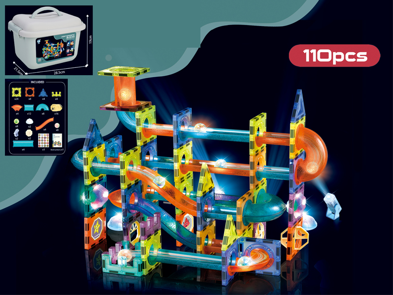 Magic Magnet Paradise Magnetic Light Ball Track Building Block 110Pcs