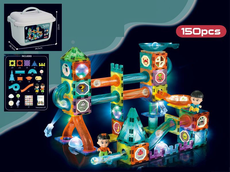 Magic Magnet Paradise Magnetic Light Ball Track Building Block 150Pcs