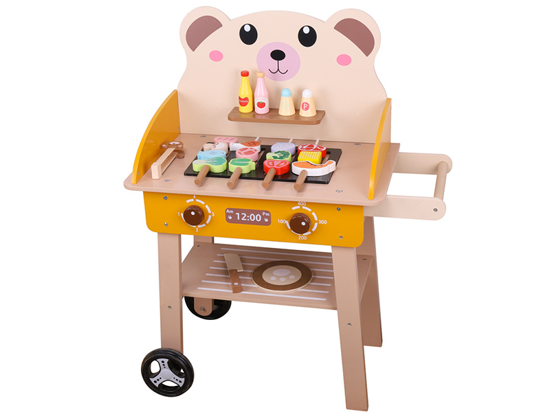 Wooden Bear Barbecue Cart