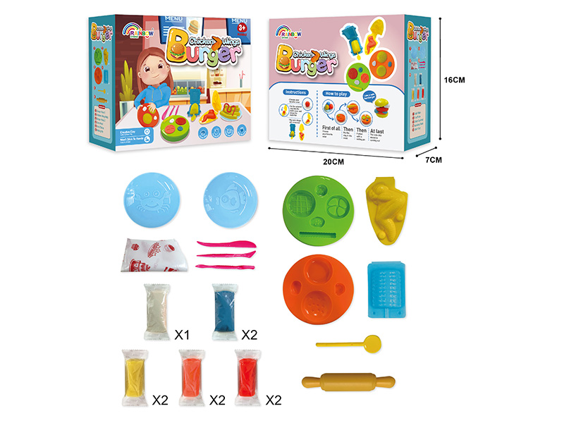 Chicken Wings Burger Color Clay