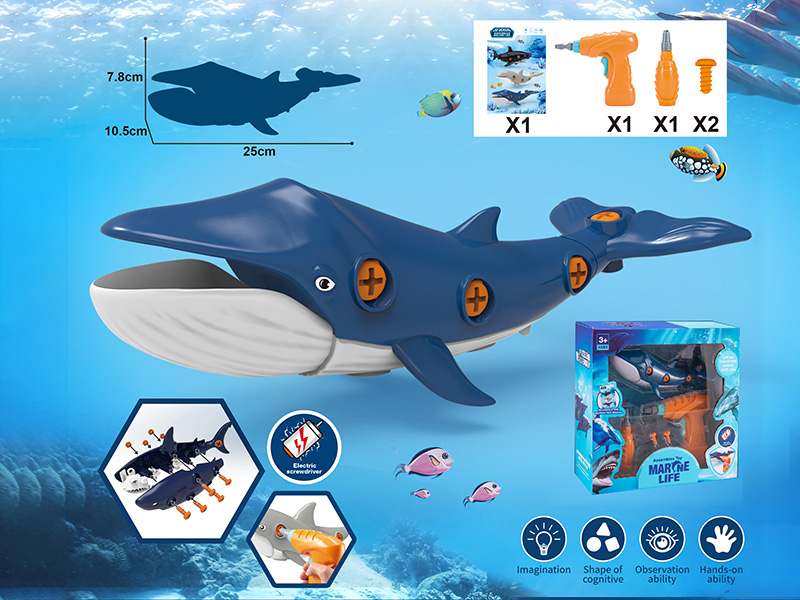 Screwdriver + Electric Drill 3D Assembly Sea Animal Whale