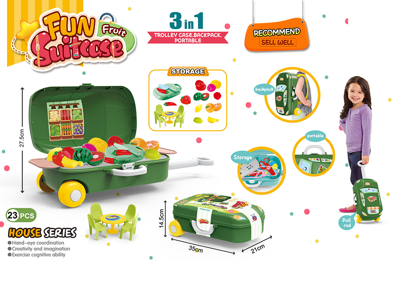 Fruits 3 In 1 Sports Car Luggage 23pcs
