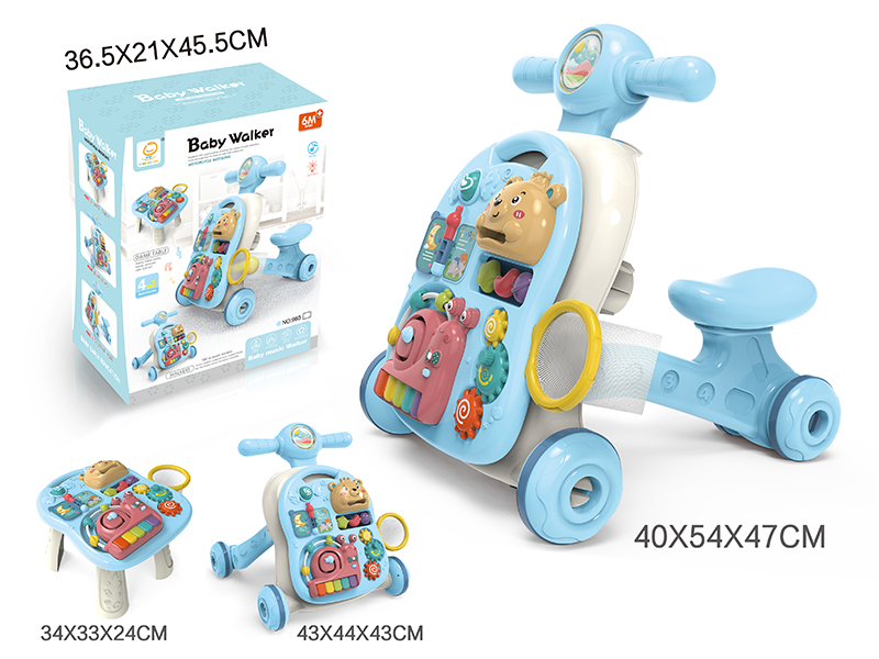 Light Blue Baby Walker 4 In 1