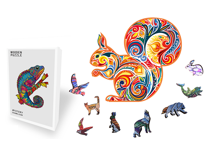 94PCS Special Shaped Wooden Puzzle Irregular Three-Dimensional Animal Puzzle