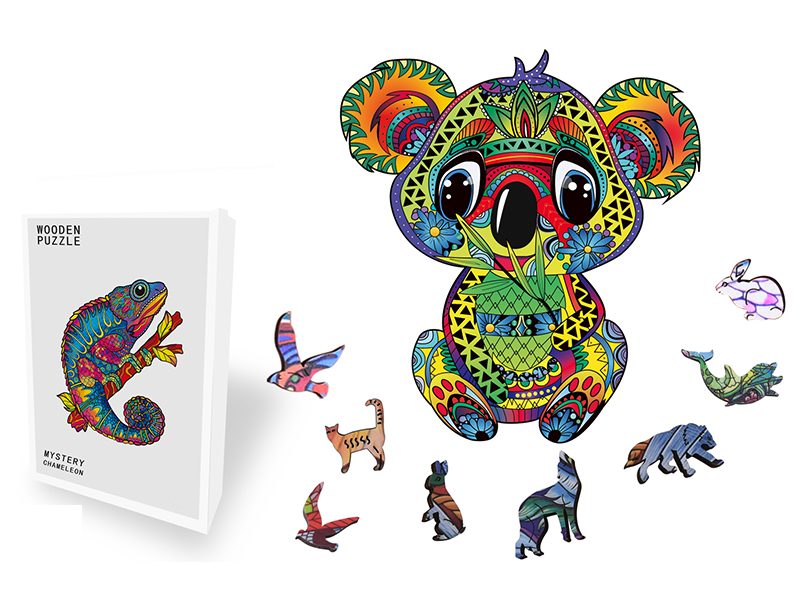 95PCSSpecial Shaped Wooden Puzzle Irregular Three-Dimensional Animal Puzzle