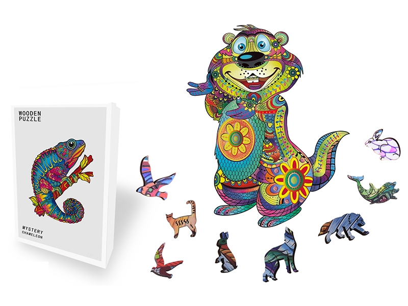 94PCS Special Shaped Wooden Puzzle Irregular Three-Dimensional Animal Puzzle