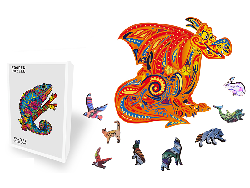96PCS Special Shaped Wooden Puzzle Irregular Three-Dimensional Animal Puzzle