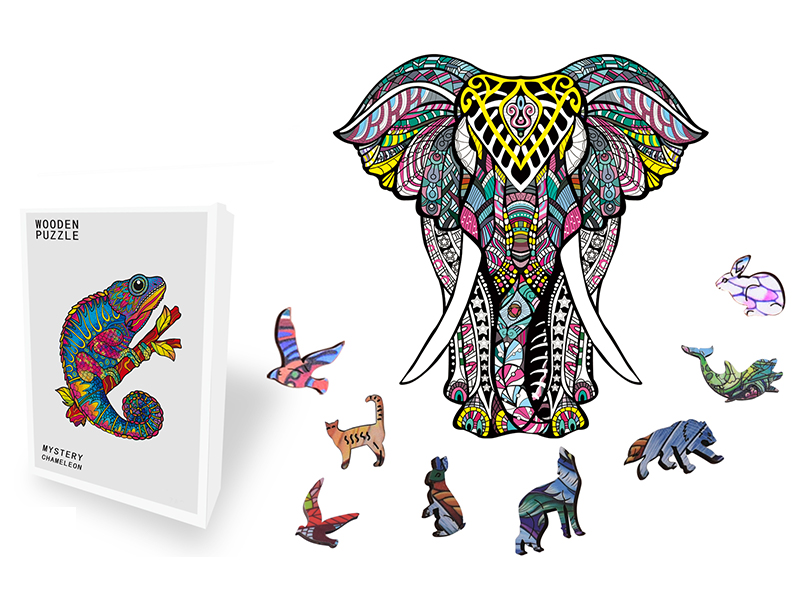 96PCS Special Shaped Wooden Puzzle Irregular Three-Dimensional Animal Puzzle