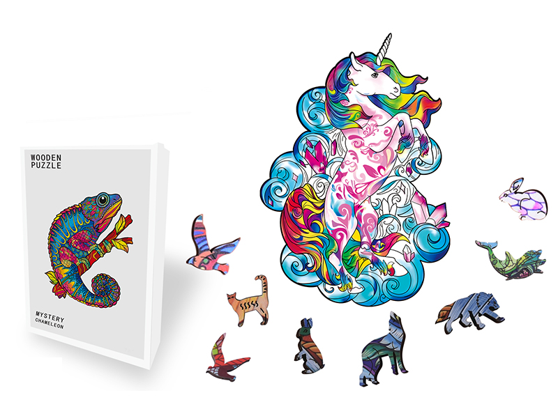 92PCS Special Shaped Wooden Puzzle Irregular Three-Dimensional Animal Puzzle