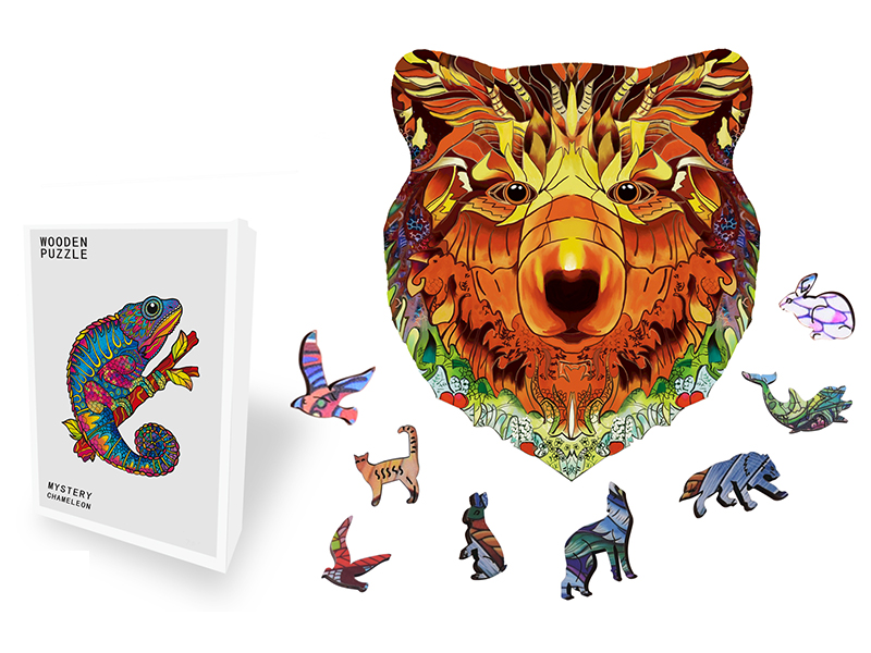 97PCS Special Shaped Wooden Puzzle Irregular Three-Dimensional Animal Puzzle