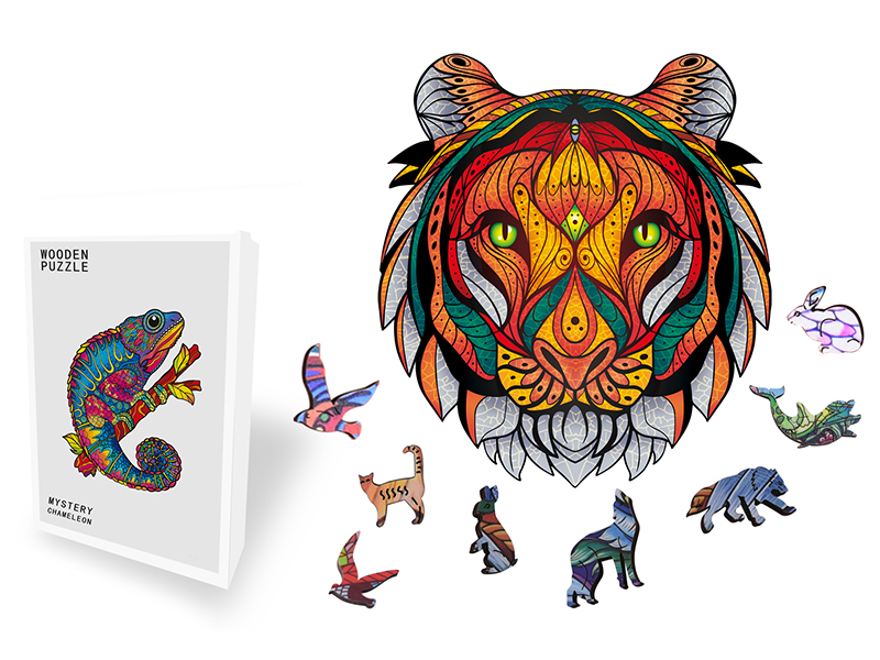 100PCS Special Shaped Wooden Puzzle Irregular Three-Dimensional Animal Puzzle