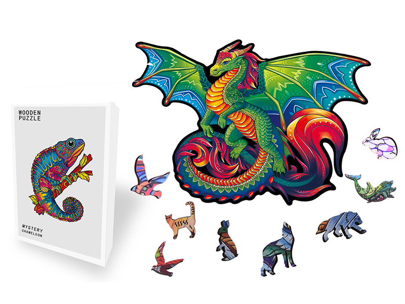 100PCS Special Shaped Wooden Puzzle Irregular Three-Dimensional Animal Puzzle