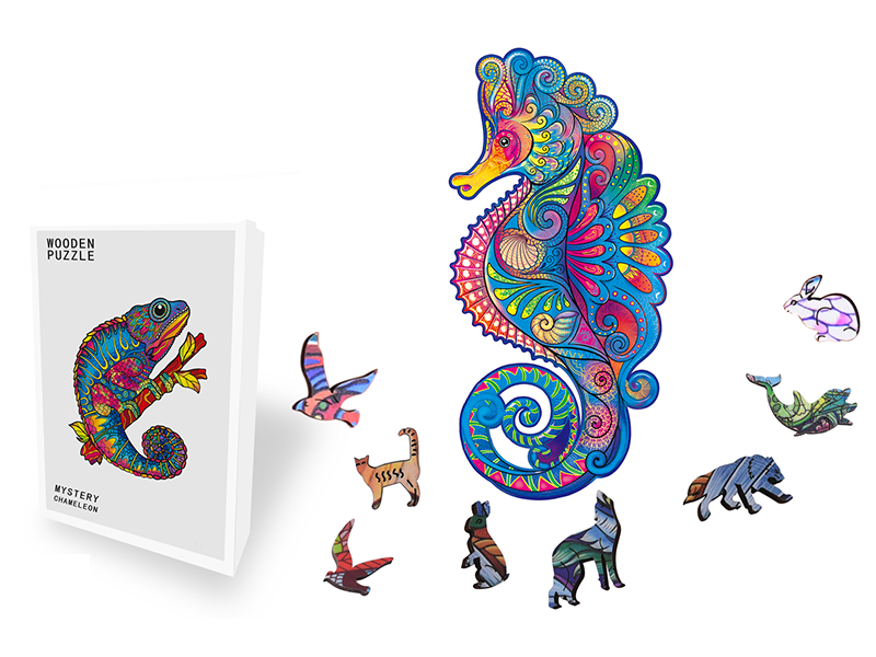 100PCS Special Shaped Wooden Puzzle Irregular Three-Dimensional Animal Puzzle