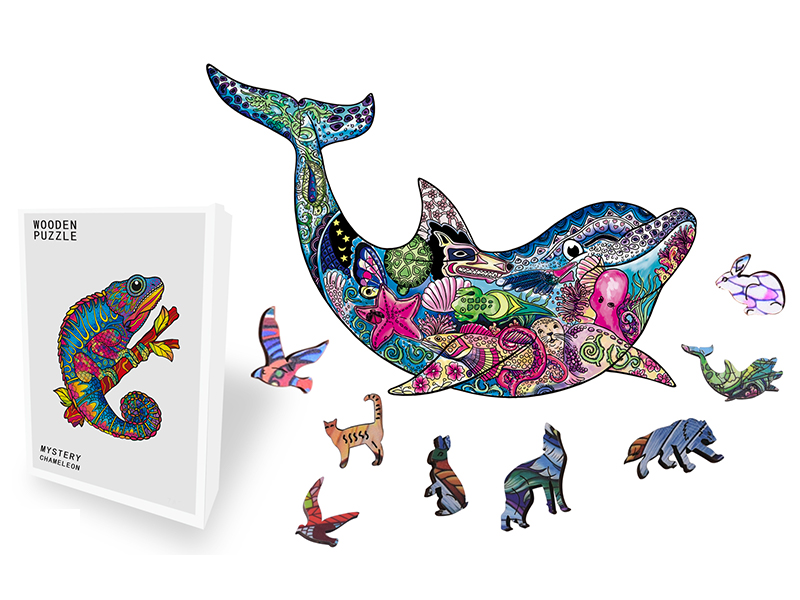 90PCS Special Shaped Wooden Puzzle Irregular Three-Dimensional Animal Puzzle