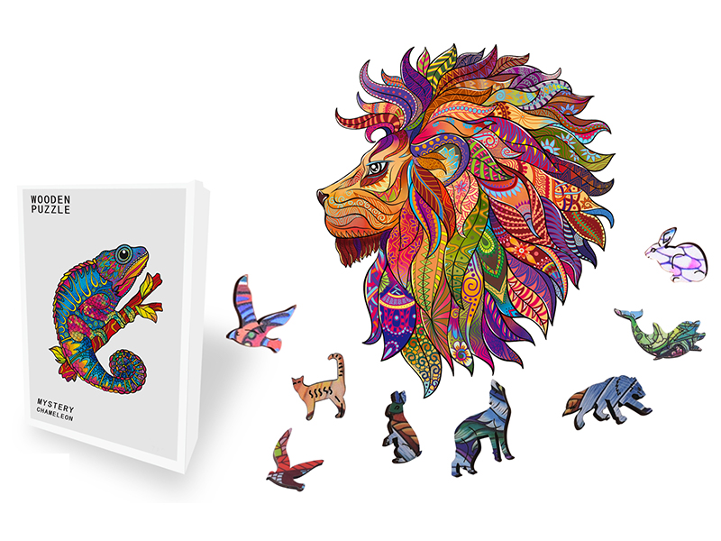 100PCS Special Shaped Wooden Puzzle Irregular Three-Dimensional Animal Puzzle