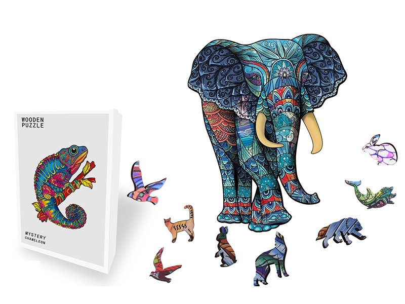 100PCS Special Shaped Wooden Puzzle Irregular Three-Dimensional Animal Puzzle