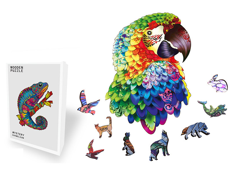 121PCS Special Shaped Wooden Puzzle Irregular Three-Dimensional Animal Puzzle