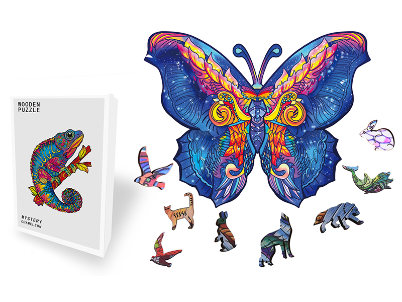 150PCS Special Shaped Wooden Puzzle Irregular Three-Dimensional Animal Puzzle