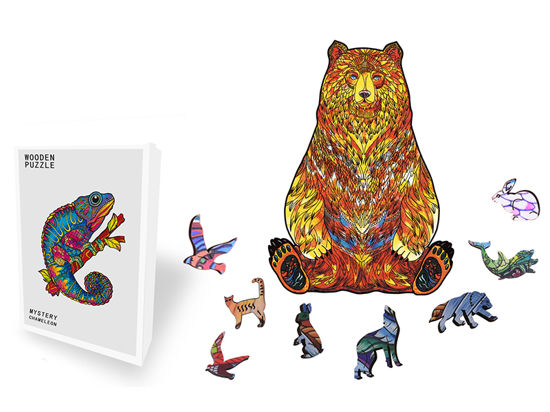 150PCS Special Shaped Wooden Puzzle Irregular Three-Dimensional Animal Puzzle